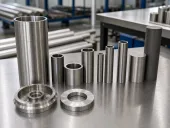 User-owned titanium samples illustrating material and machining scope; none is a patient-specific implant or study specimen