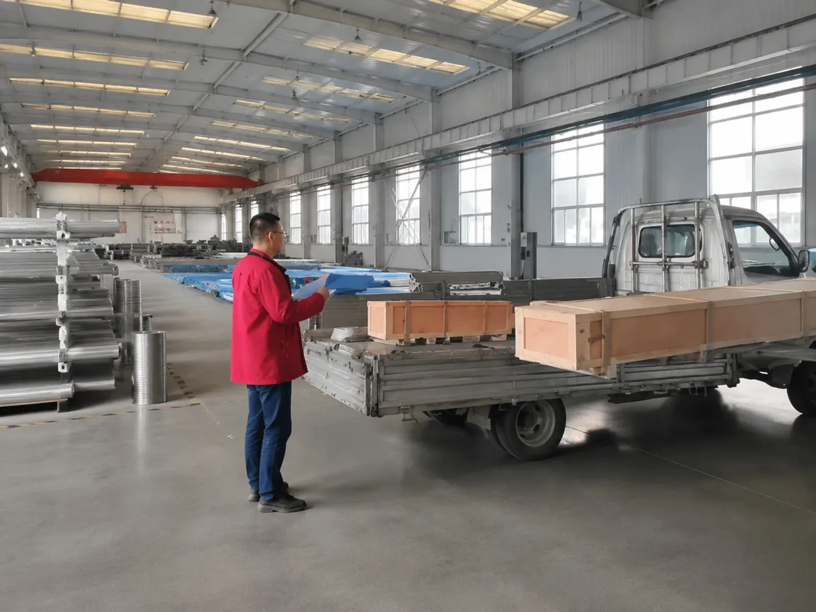 Titanium stock arranged in a warehouse illustrates segregation discipline; the image does not certify recycled content.