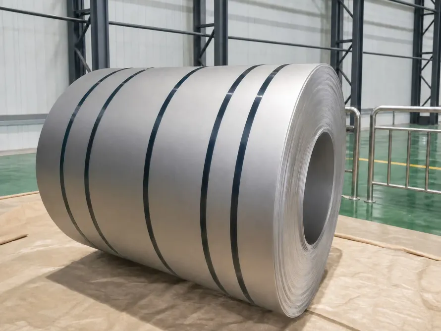 A user-supplied titanium strip coil illustrates rolled product with a directional processing history; it is not Ti-2Al-2.5Zr or material from the cited study.