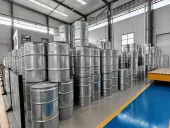 User-owned sealed metal drums illustrate controlled storage; they are not containers from the reported powder-reuse study