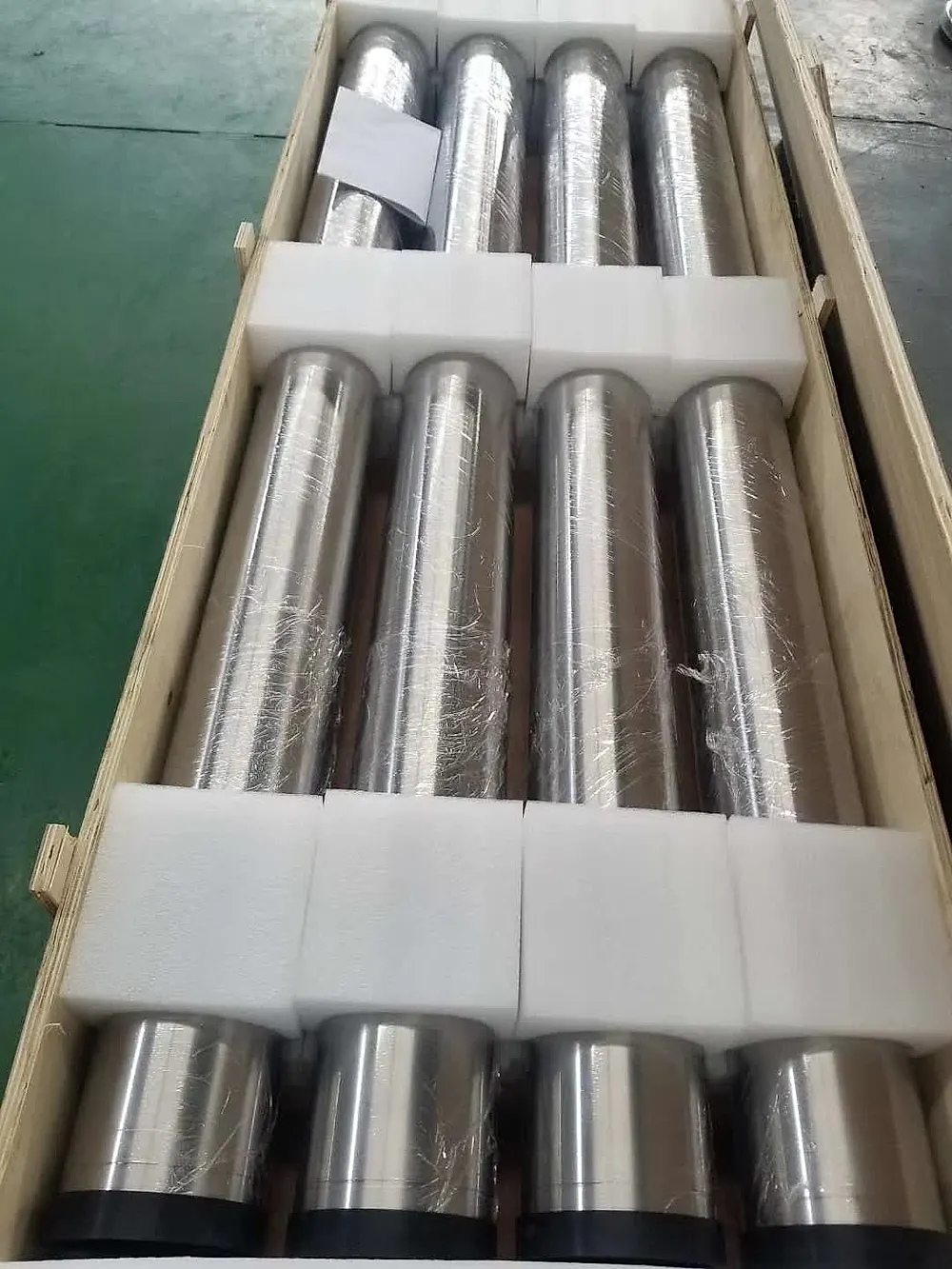 Ti-6Al-4V titanium bar in export wooden crate, ready for shipment