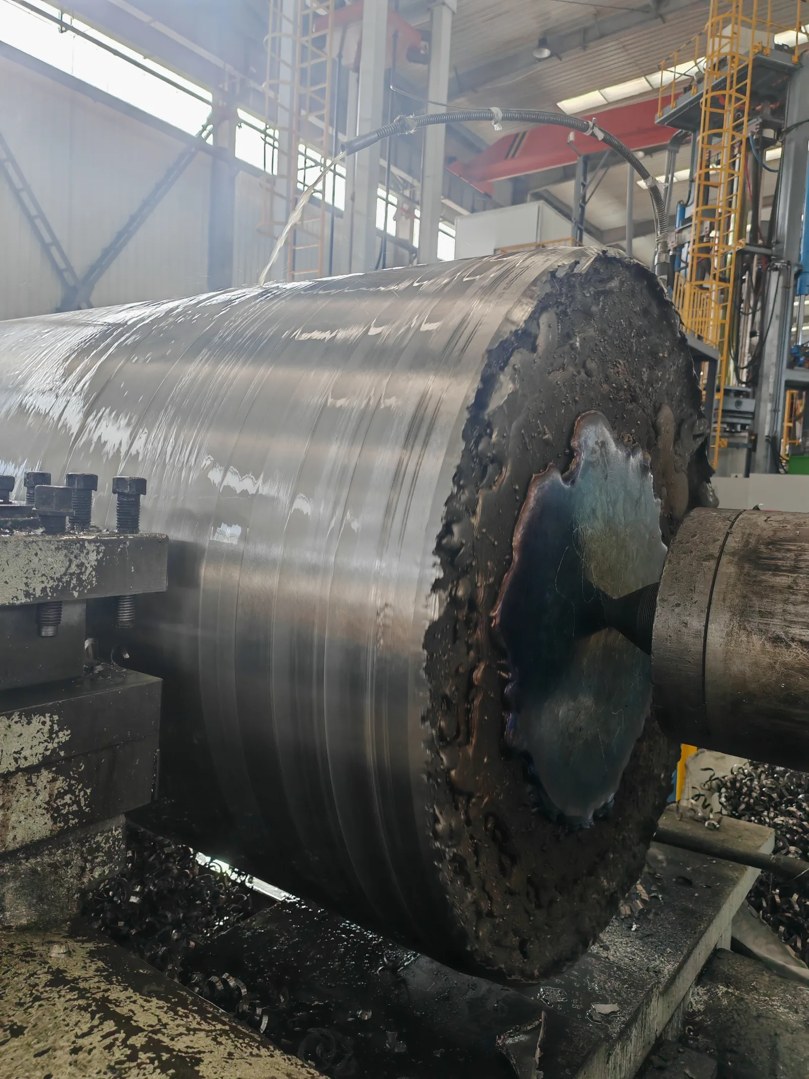 User-supplied machining of titanium stock shows a downstream scale and process boundary that a laboratory microstructure result does not automatically cover.