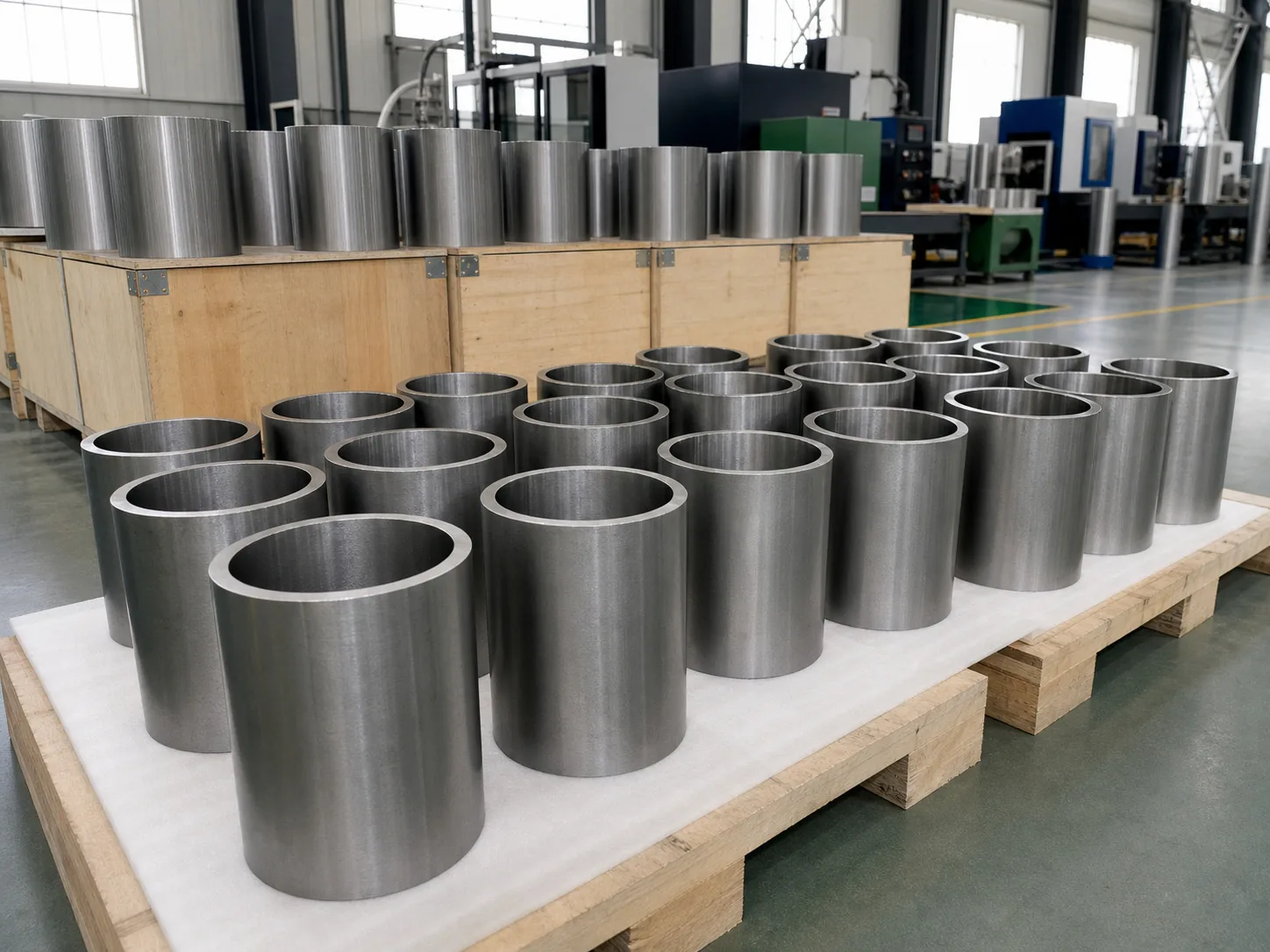User-supplied titanium tube sections show how wall and perimeter measurements can be sampled around a formed hollow component; they are not study specimens.