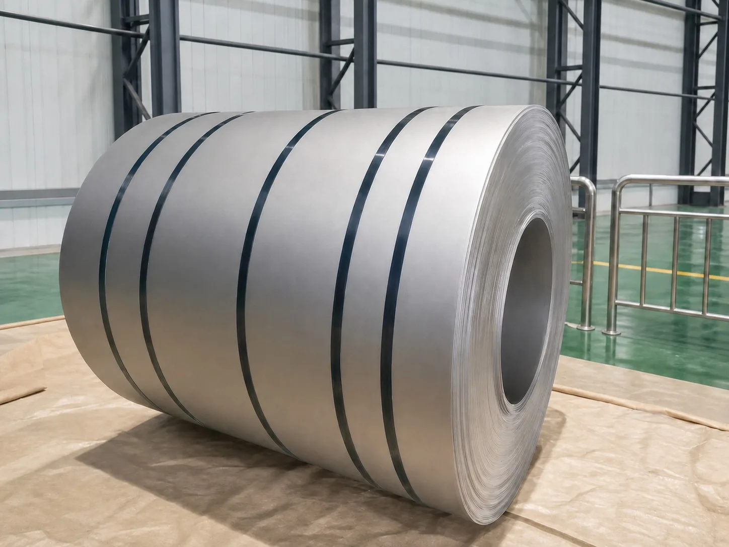 A user-supplied titanium strip coil illustrates rolled product with a directional processing history; it is not Ti-2Al-2.5Zr or material from the cited study.