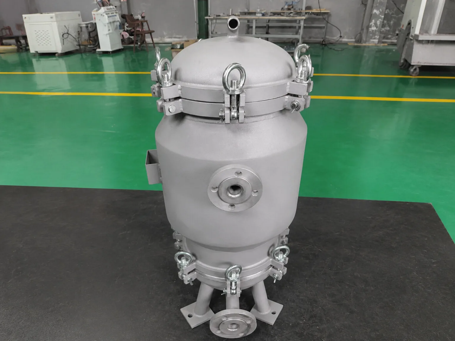 User-supplied fabricated titanium vessel shows why weld procedure variables must remain tied to the pressure-boundary product; it is not the study apparatus.