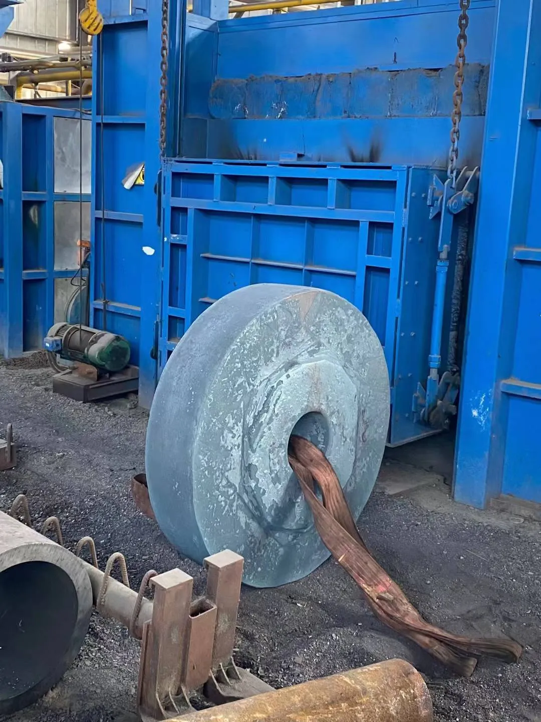 Finished titanium flanges stacked and ready for shipment