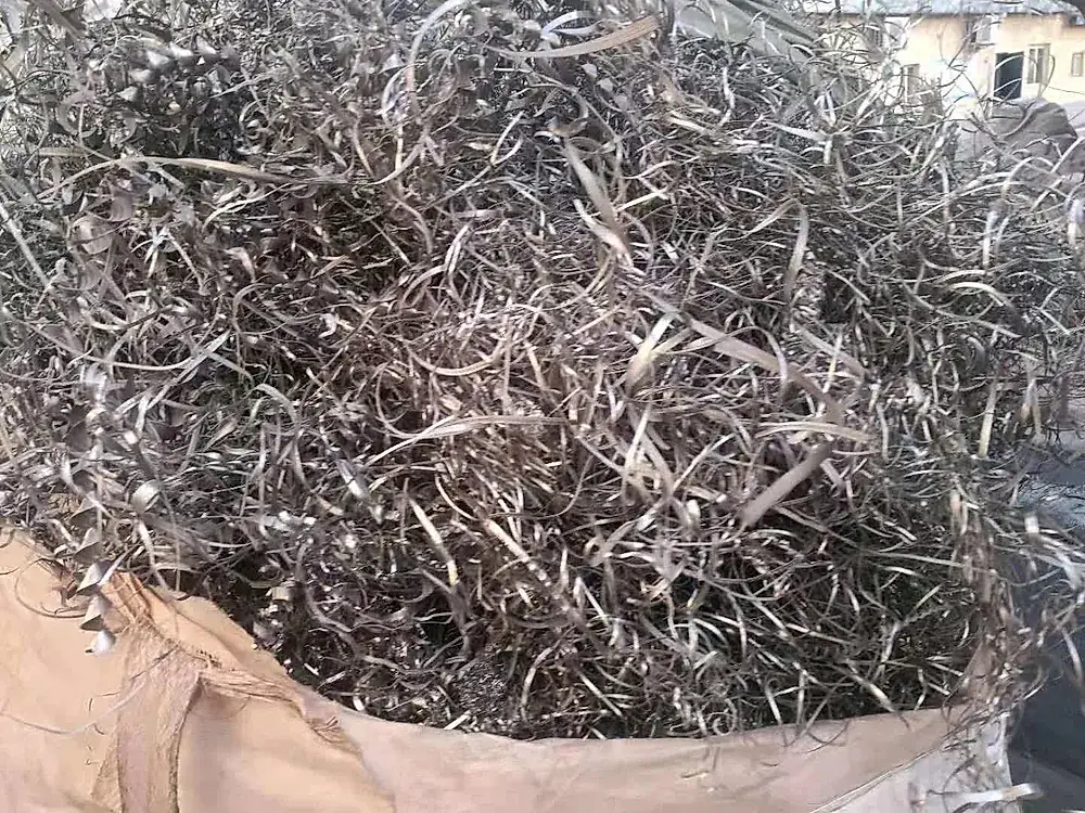 Bulk bag of titanium scrap ready for recycling