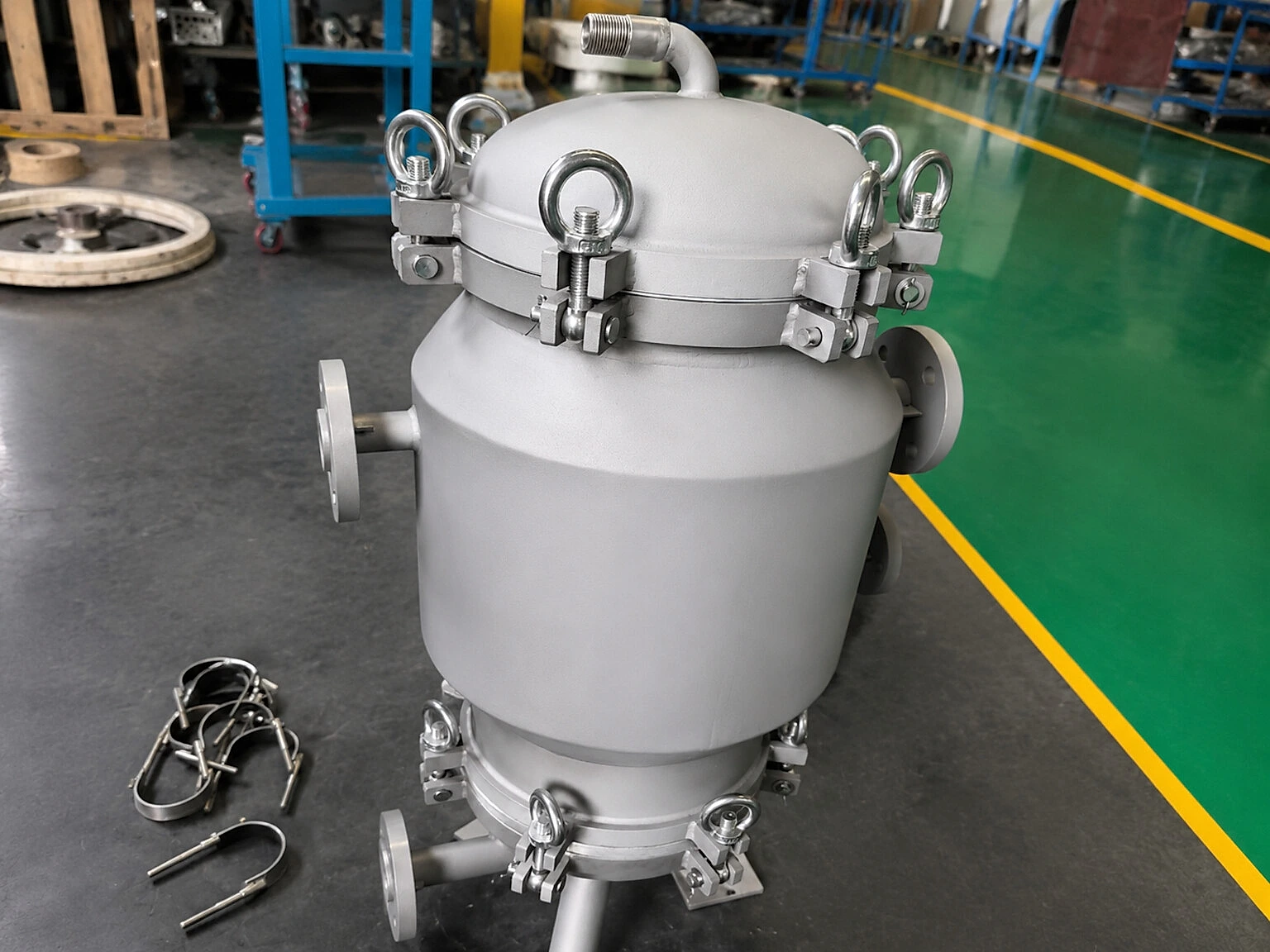 Finished titanium-like pressure component in a workshop, showing why component release still requires records beyond feedstock development.